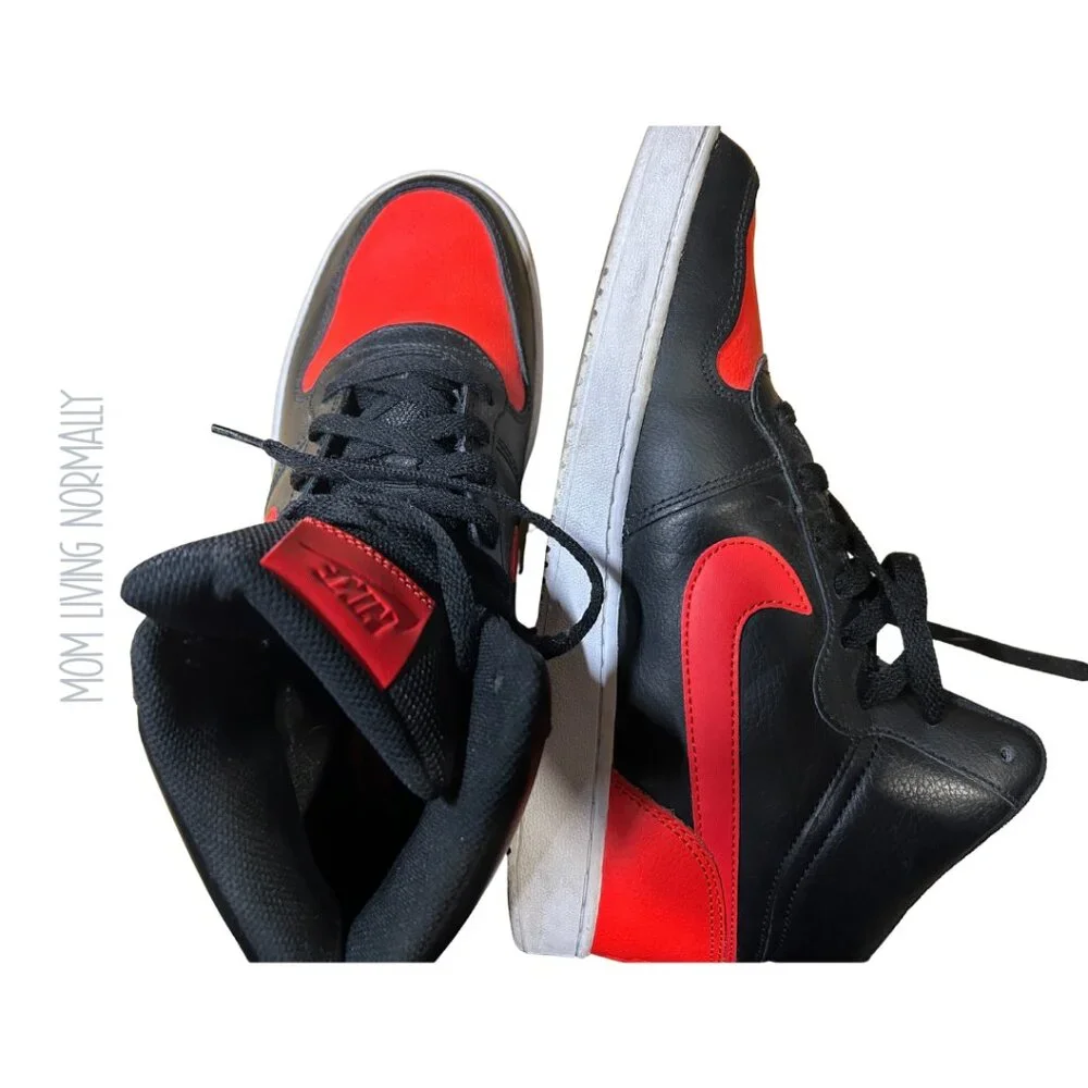 Nike Ebernon Mid 'Bred' 9.5 Red/Black